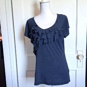 Maurices Gray Ruffle Blouse
